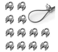 12 abrazaderas de cable de alambre de 5 mm, cable de acero inoxidable, U perno de cuerda de acero, clip de cuerda de alambre, abrazadera de cuerda de hierro, pinzas de cuerda, pinzas de cable de