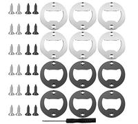 12 abridores de botellas de cerveza de acero inoxidable abridor de botellas de cerveza insertos hardware, abridor de cerveza de metal piezas para abrebotellas moldes de resina