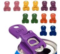 12 abridores de pestañas fáciles de cubrir, barricada de bebidas nueva y mejorada, abrelatas manual fácil, abrelatas de latas de cerveza y refrescos, protector de latas de bebidas, tapa protectora
