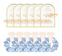 12 accesorios para el cabello de satén de seda suave, coleteros, pinzas para el pelo para regalos de despedida de soltera, recuerdos de boda para mujeres y niñas (dorado y azul fresco)