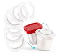 12 Adaptadores para Tarros de Yogur Tipo La Laitière (Tapas No Incluidas) - Haz que tus Tarros Sean Compatibles con tu Yogurtera SEB Multidélices | Ajuste Perfecto y Reutilizable