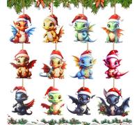 12 Adornos Navideños, Decoración Navidad, Adornos Colgantes de Navidad, Adornos para árbol de Navidad, 2024 Alegres y Divertidos Adornos para Decoraciones de Árbol de Navidad,2D
