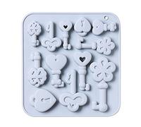 12 agujeros 3D vintage para forma de llave, moldes de jabón de silicona, molde de pastel de chocolate, hecho a mano, decoración de fondant, fabricación de jabón, juego de moldes de chocolate de