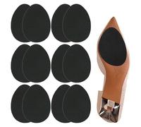 12 almohadillas de goma antideslizantes autoadhesivas para zapatos altos, pegatinas de reducción de ruido y protectores (negro)