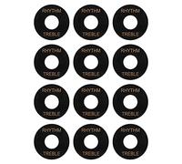 12 anillos de plástico para guitarra Yootones con interruptor de palanca de arandela y anillo de agudos con letra compatible con guitarra Les Paul (negro)