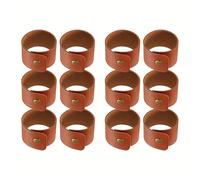 12 anillos para servilletas de cuero sintético, ideales para fiestas, hoteles, restaurantes occidentales, mantelería, adornos circulares para de Acción de Gracias