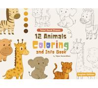 12 Animals Colouring and Info Book by Dark Pencil Tiny Tales - Pocket size: A Creative Learning Coloring Book with Fun Animal Facts for Kids Ages 5-13 ... colouring books for kids - English)