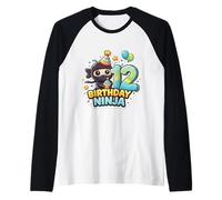 12 años cumpleaños Ninja Boys Doce 12 Fiesta duodécima Camiseta Manga Raglan