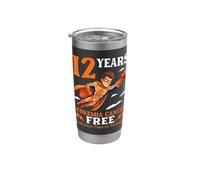12 Años Naranja Leucemia Cáncer Libre Superhéroe Niño Superviviente Vaso térmico de acero inoxidable de doble pared