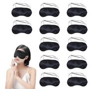 12 antifaz para dormir para hombre, adultos, venda de los ojos, venda los ojos, niños, antifaz para dormir de lado, para viajes, siestas, sueño nocturno (negro)