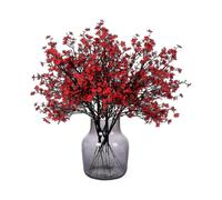 12 artificial flowers in bulk, fake plastic silk flowers are used for home kitchen, bedroom, wedding festival, Christmas, Halloween party decoration (