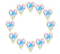 12 atrapasueños de prisma de corazón de cristal con revestimiento AB, prisma de corazón, fabricante de arco iris, atrapasueños de ventana, colgante para jardín, hogar, boda, decoración de Navidad (27