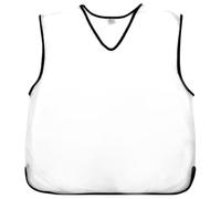 12 baberos de malla de entrenamiento deportivo, fútbol, Netball, rugby, hockey, cricket, club deportivo de fútbol + bolsa de transporte (adultos mayores y niños) (blanco, Senior (LXL, 48 pulgadas de