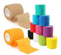 12 Banda Venda Cinta Bendaje Adhesiva Deportiva Tape Dedos Cinta Kinesiología Tape Cinta Cohesiva Autoadhesiva Vendaje Deportivo Fuerte para Muñeca Tobillo Esguinces y Swelling