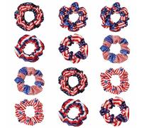 12 bandas elásticas para el pelo de las banderas de Estados Unidos para mujeres y niñas