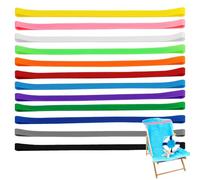 12 bandas elásticas para toallas, gomas elasticas anchas, elástico para libros, para silla de playa, para portátil, secretaria, papel, ropa, camping, playa (multicolor)