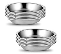 12 bandejas pequeñas redondas de pintura, paleta de maquillaje de acero inoxidable de 2 pulgadas, paleta de colores de pintura con boca, mini paleta de acuarela de metal para mezclar varios pigmentos