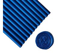12 barras de cera para sellar pistola de pegamento para sello, barras de cera para sellar PORXFLY ideales para sobres de tarjetas, envoltorios de regalo, invitaciones de boda (Azul zafiro)