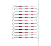 12 barras de cono de tráfico retráctiles de 6,56 pies, barreras de seguridad de barricada de PVC expandibles for obras y construcción de carreteras(Red and White)