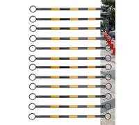 12 barras de cono de tráfico retráctiles de 6,56 pies - barricadas de PVC expandibles for obras viales y estacionamiento(Yellow and Black)