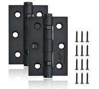 12 bisagras de puerta, bisagras pequeñas de 3 x 2 x 2 mm para madera, bisagras de armario de cocina negro mate para uso en puertas externas internas en edificios residenciales y comerciales (hierro)