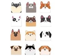 12 bloc de notas adhesivas de animales pequeños, notas adhesivas, perros, suministros de oficina escolar para estudiantes