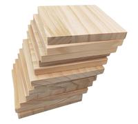 12 bloques cuadrados de madera sin terminar para manualidades, 10 x 10 x 1 cm, tableros de madera de pino para tallar madera, posavasos de bricolaje, pintura y quemado