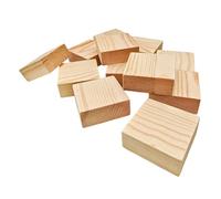 12 bloques cuadrados de madera sin terminar para manualidades, cuadrados de madera en blanco de 5 x 5 x 2 cm, tableros de madera de pino para tallado de madera, posavasos de bricolaje, pintura y quema
