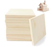 12 bloques cuadrados naturales de 10 x 10 x 2 cm, sin pintar, cuadrados de madera en blanco, cuadrados de madera de pino, espacios en blanco para grabado, manualidades, pintura y pirograbado en madera