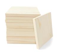 12 bloques de madera de pino sin pintar de 10 x 10 x 1 cm, bloques de madera en blanco y cuadrados de madera natural para manualidades, posavasos, pintura, grabado y pirograbado (10 x 10 x 1 cm)