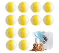 12 Bolas Atrapa Pelos para Lavadora - Elimina Pelusa y Pelo de Mascotas (Perros, Gatos, etc.) - Juego de 12 Bolas Quitapelos para Ropa (amarillo)