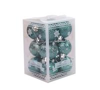 12 bolas brillantes para árbol de Navidad, cantidad suficiente, construcción duradera, plástico, boda, Año Nuevo, Navidad, bola colgante verde oliva