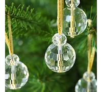 12 Bolas de Navidad de Cristal Transparente, Mini esferas de Prisma de 0.86 Pulgadas, decoración de árbol de Navidad, Adorno de Cristal Colgante para Navidad, Boda, Fiesta, decoración del hogar