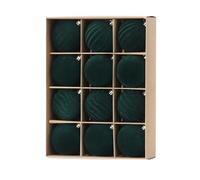 12 bolas de Navidad flocadas, inastillables, seguras e inofensivas, adecuadas para vacaciones de invierno, centros comerciales, así como decoraciones de interior y exterior, 8 x 8 cm