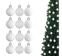12 Bolas de Navidad inastillables Blancas de 30 mm/12 Unidades, decoración de árbol de Navidad, Bolas de Adorno de Navidad, Decoraciones Colgantes de Navidad, decoración navideña, Brillante, Mate,