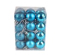 12 Bolas de Navidad inastillables de 30 mm, Color Azul Verdoso, decoración de árbol de Navidad, Bolas de Adorno de Navidad, Decoraciones Colgantes de Navidad, decoración navideña, Brillante, Mate,