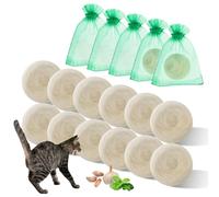 12 bolas repelentes de gatos, con 5 bolsas no tejidas, naturales y seguras, para repeler gatos en el jardín, interior y exterior, mantener alejados a los gatos (blanco)
