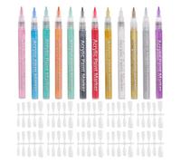 12 Bolígrafos De Graffiti Para Manicura, 10 Pares De Uñas En Blanco, Bolígrafos De Contorno Punteado Pintados A Mano, Bolígrafos Para Pintar Uñas, Adecuados Para Dibujos De Uñas Diy