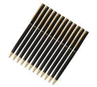 12 bolígrafos de metal de 1,0 mm giratorios, para escribir artículos de papelería en la oficina y la escuela