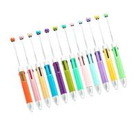 12 bolígrafos multicolor con cuentas, 4 colores en 1, bolígrafo retráctil multicolor para escribir y marcar notas