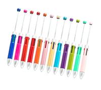 12 bolígrafos multicolor con cuentas, 4 colores en 1, bolígrafo retráctil multicolor para escribir y marcar notas