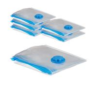 Relaxdays 12 bolsas al vacío XL para ropa azul,transparente