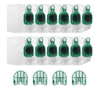 12 bolsas aspiradora para Vorwerk Kobold VB100, incluidas 4 bolsas de filtro de protección del motor, accesorios de repuesto para aspiradora inalámbrica Kobold VB100 FP100