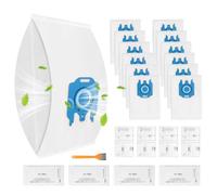 12 Bolsas de Aspiradora de Repuesto Compatible con Miele GN Classic C1 Complete C2 C3 S2000 S5000 S8000, con 4 Filtros de Protección de Motor 4 Filtros de Escape 9917730 10123210