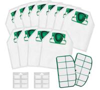 12 bolsas de aspiradora para Vorwerk Kobold VK 200 FP 200 con 2 filtros HEPA, juego de accesorios de microfibra premium para aspiradoras VK 200 FP 200 Vorwerk