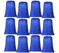 12 bolsas de lavandería extragrandes de tela Oxford, organizadores de almacenamiento con cordón, cestas de ropa azules para el hogar, camping, viajes, 27.6 x 39.4 pulgadas