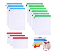 12 bolsas de malla para almacenamiento de juguete, bolsas con cordón para niños