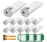 12 Bolsas de microfibra compatibles con Folletto VK7S VK7 FP7S FP7 con 3 filtros y 2 Cepillo,Bolsas Aspiradora Compatibles con Vorwerks Kobold VK7,Premium bolsas de filtro para aspiradoras
