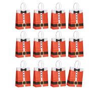 12 bolsas de papel espaciosas con temática navideña para regalos, materiales reciclados con asas resistentes para fiestas, portadores de regalos de vacaciones