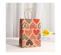 12 bolsas de papel kraft con forma de corazón con asa, bolsa de regalo para galletas, caramelos, bodas, baby shower, decoraciones de fiesta de cumpleaños (702-3)